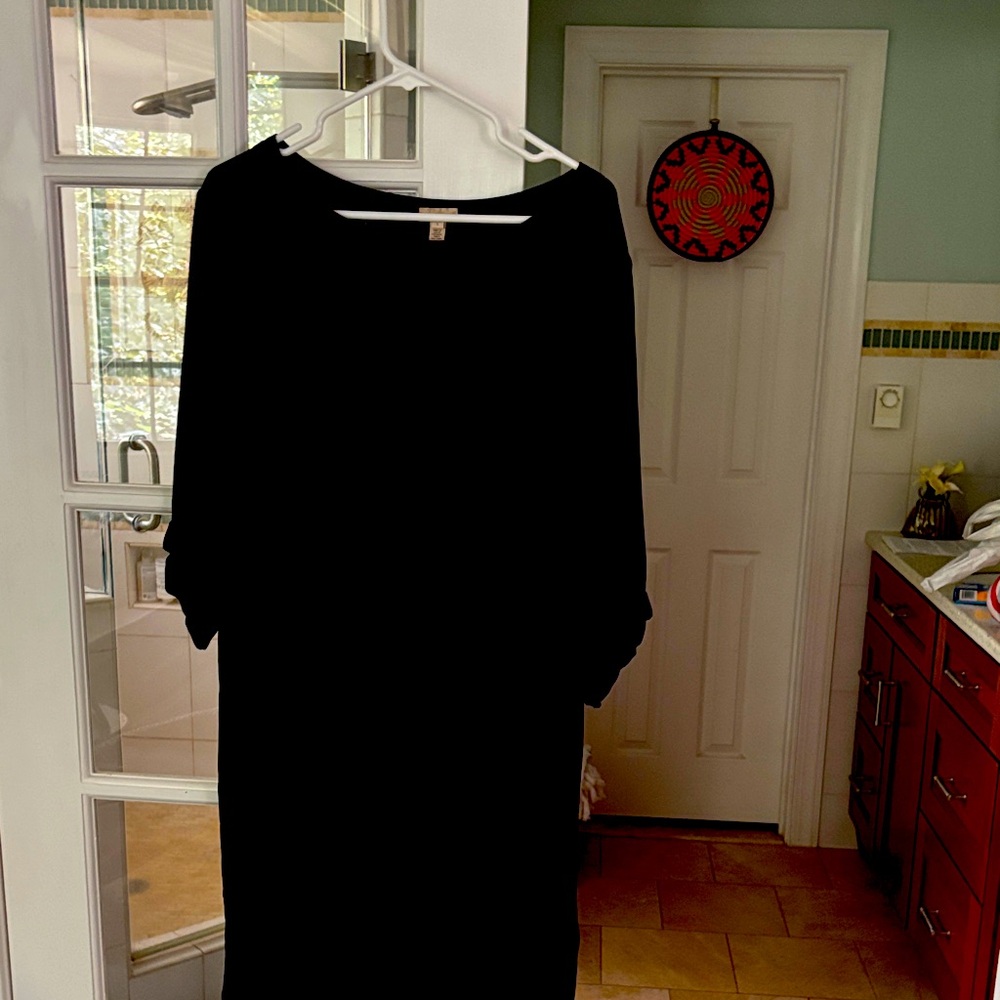 Anthropologie Elegant Black Long Sleeve Dress